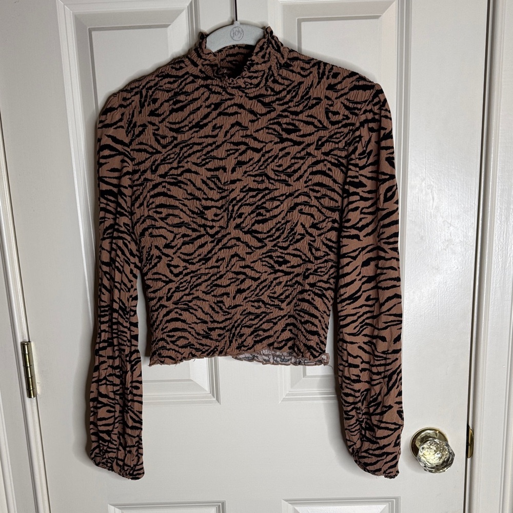 Wild Fable Brown and Black Animal Print Blouse